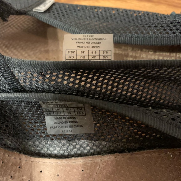 Black Mesh Suede Tom’s Alpargata Flats Shoes Espadrilles - Picture 4 of 7